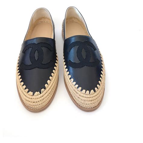 chanel black leather espadrilles uk|chanel espadrilles price euro.